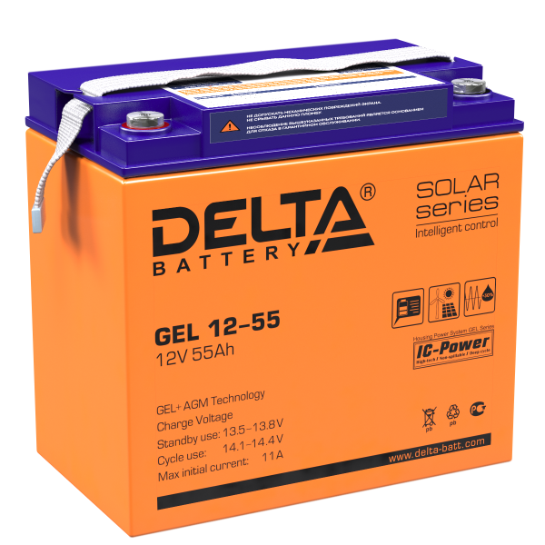 Аккумулятор для ИБП Delta Battery GEL 12-55 12 В 55 Ач