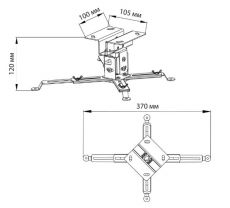 Кронштейн для проектора Cactus CS-VM-PREC01-WT 23 кг потолочный поворот и наклон белый