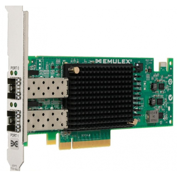 Сетевой адаптер LSI LPE16002B-M6 Fibre Channel Host Bus Adapters PCI Express 3.0 x8, зеленый