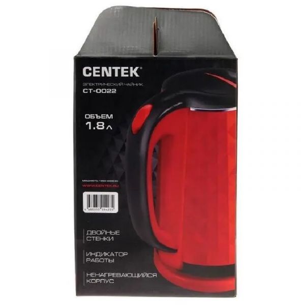 Электрический чайник Centek CT-0022 красный 1,8 л